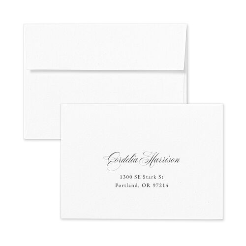 Ornate Lace Wedding Response Card Standard Envelopes White Standard Copper Return Address Signature