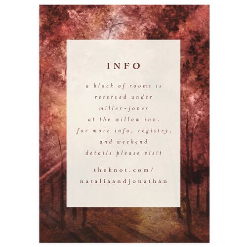 Enchanted Forest Wedding Enclosure Cards Maroon Signature Standard
