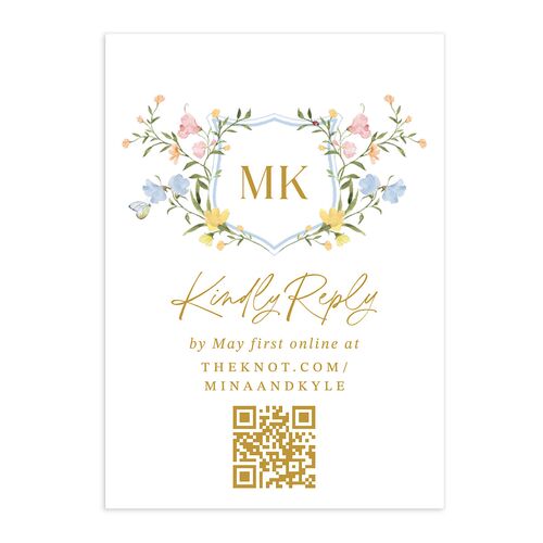 Fairytale Wildflower Crest QR Code RSVP Cards Daffodil Signature Standard