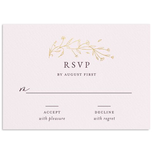 Gilded Monogram Wedding Response Cards Gold Purple Haze Signature Standard