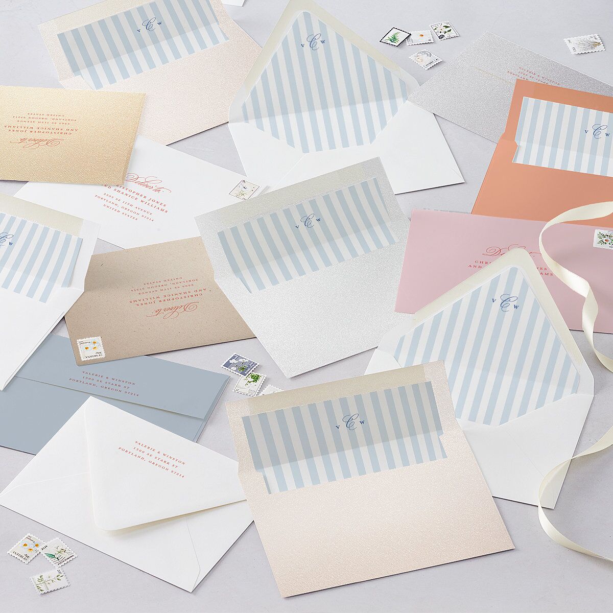 Elegant Eclectic Wedding Invitations Jewel Green Signature Blank No Standard