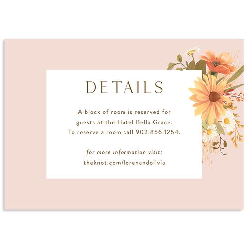 Sweet Sunflowers Wedding Event Detail Cards Walnut Signature Standard