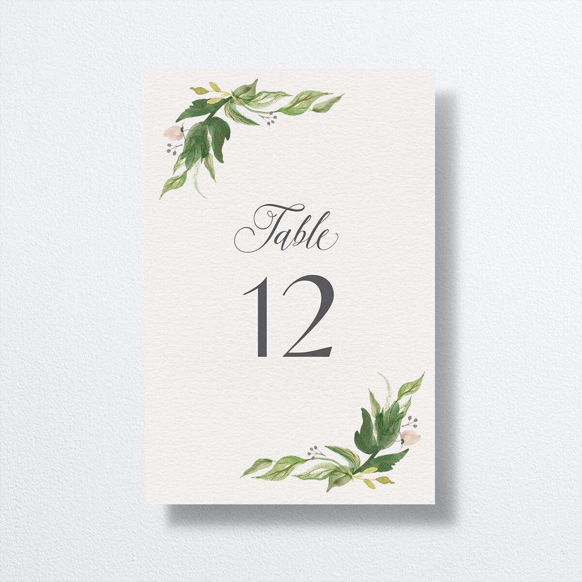 Leafy Wreath Table Numbers Moss Signature