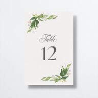 Leafy Wreath Table Numbers Moss Signature