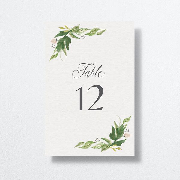 Leafy Wreath Table Numbers Moss Signature