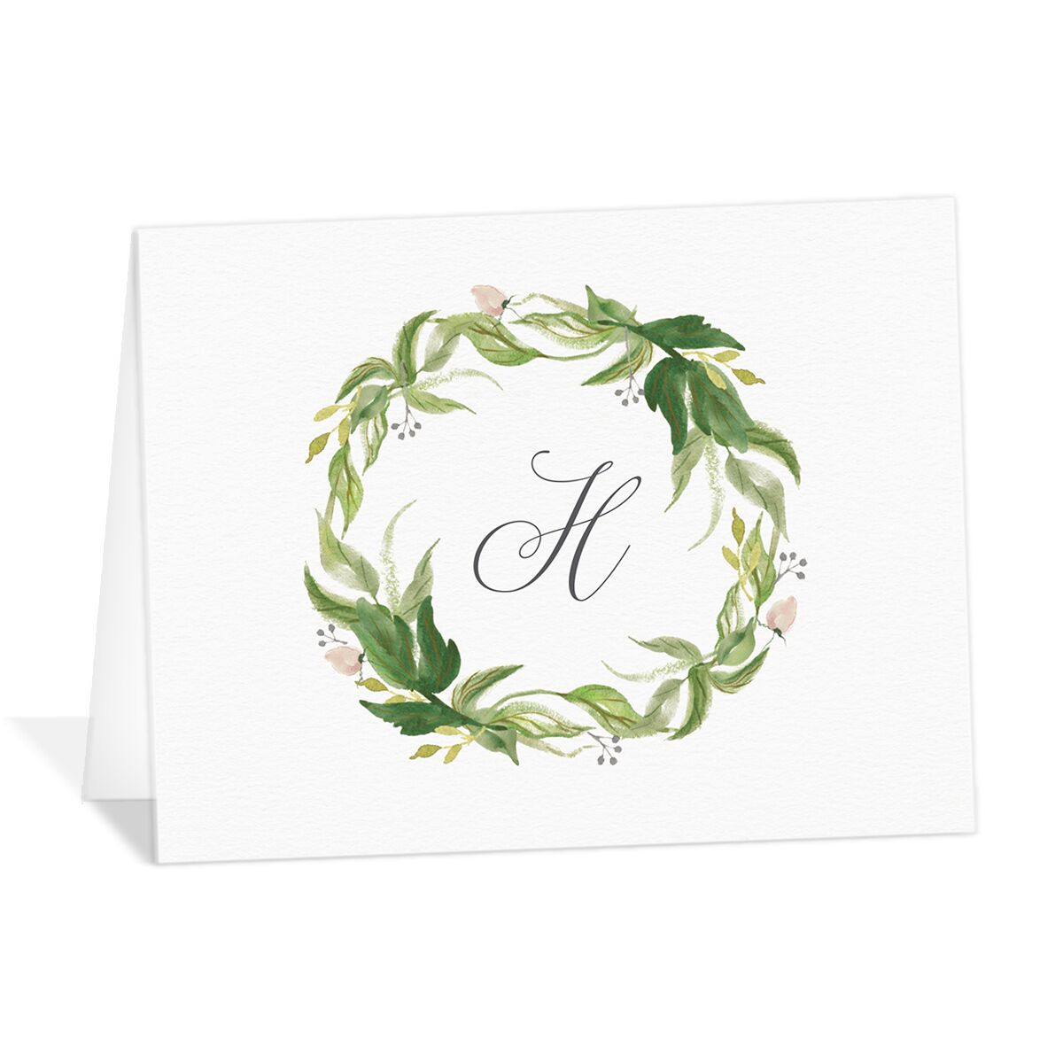 Leafy Wreath Thank You Cards