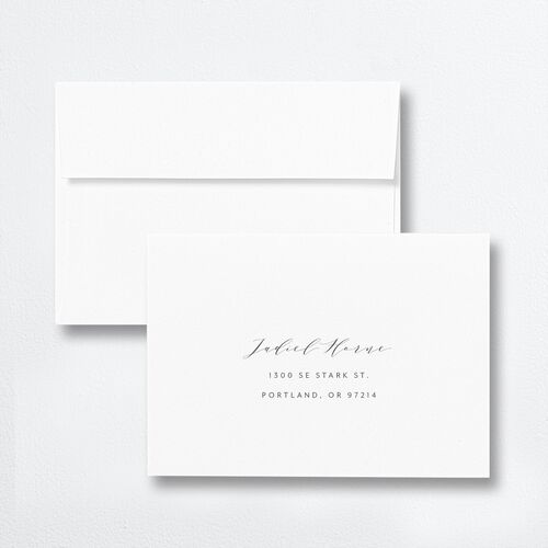 Modern Brushstroke Wedding Response Card Standard Envelopes White Standard Bordeaux Return Address Signature
