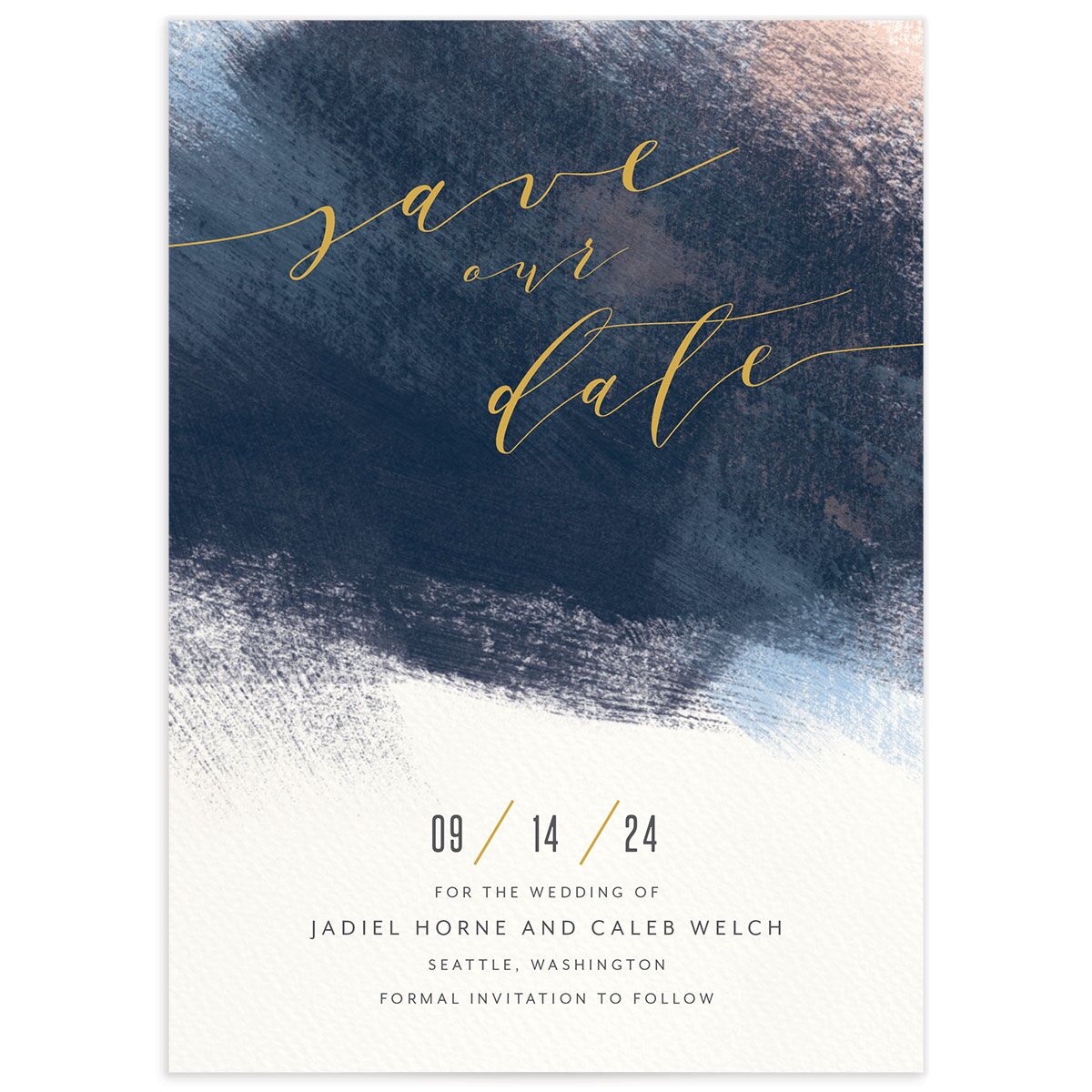 Modern Brushstroke Save The Date Cards
