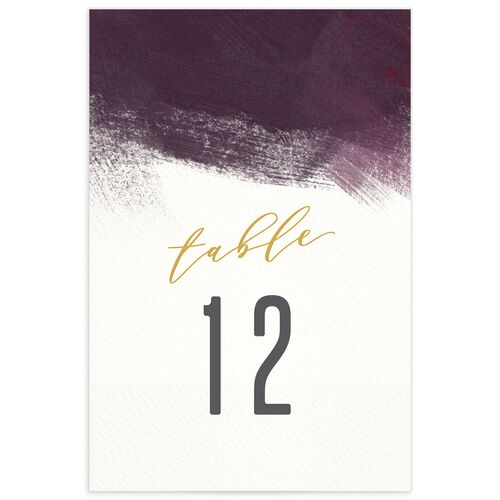 Modern Brushstroke Table Numbers Merlot Signature