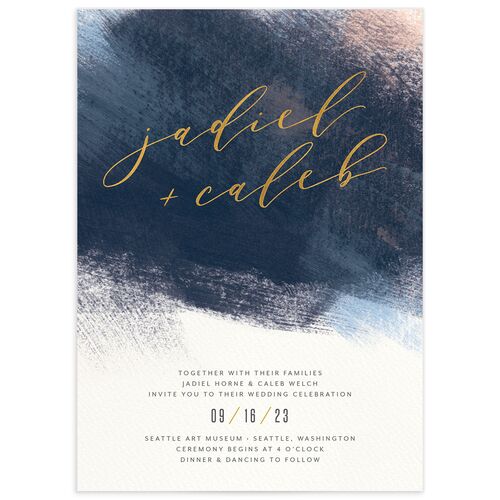 Modern Abstract Wedding Invitations - Blue
