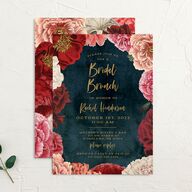 Midnight Peony Bridal Shower Invitations Moody Blue Signature