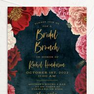 Midnight Peony Bridal Shower Invitations Moody Blue Signature