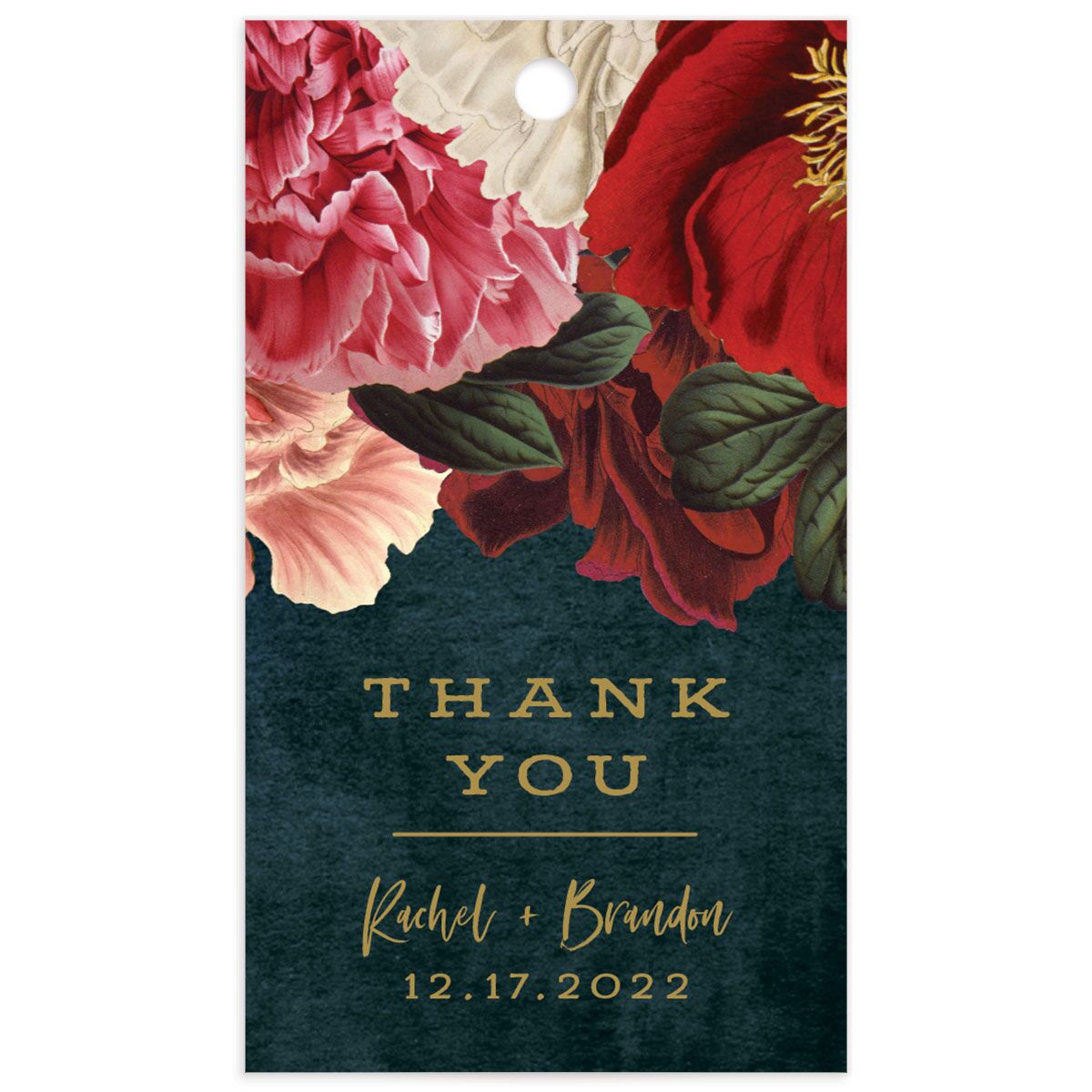 Midnight Peony Favor Gift Tags
