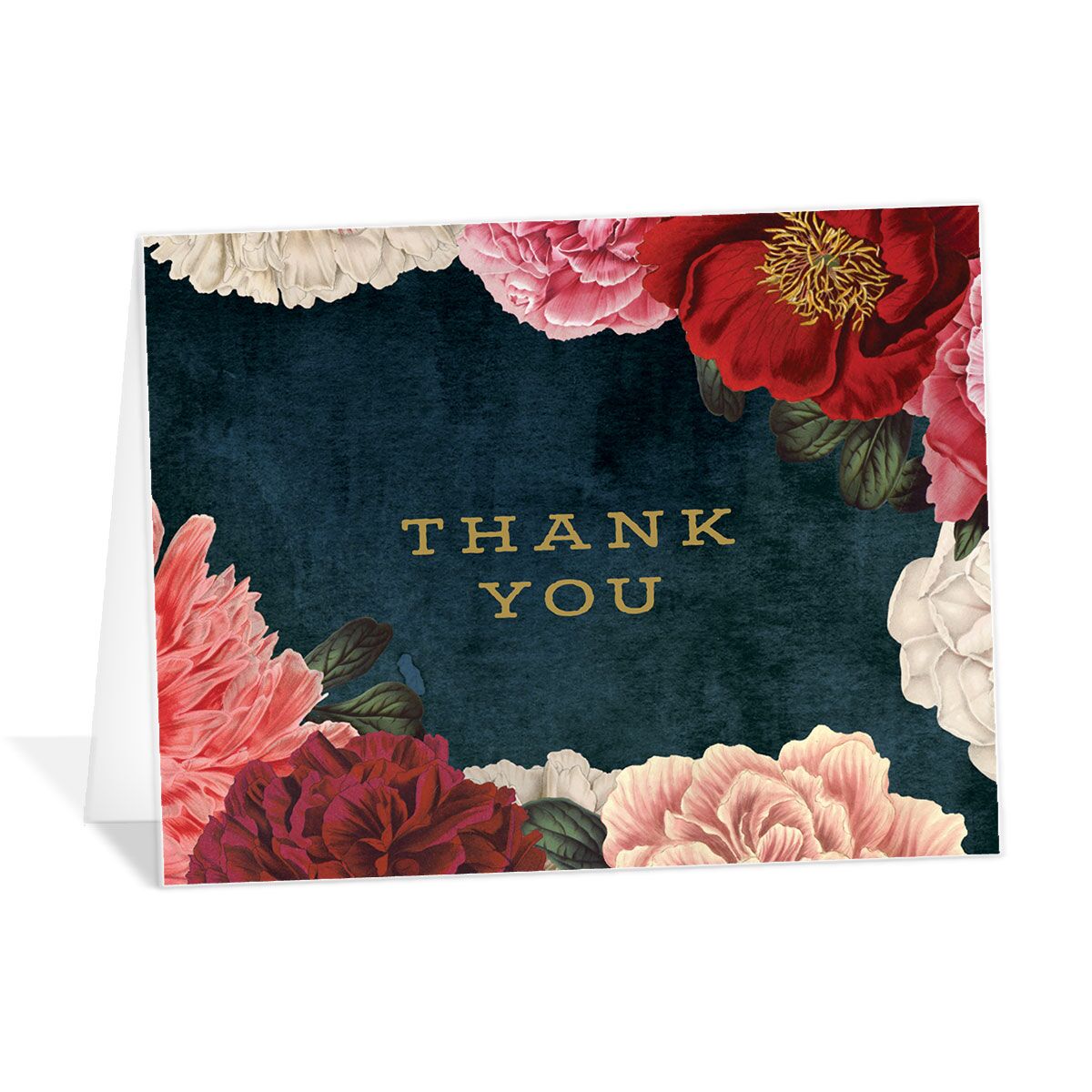 Midnight Peony Thank You Cards