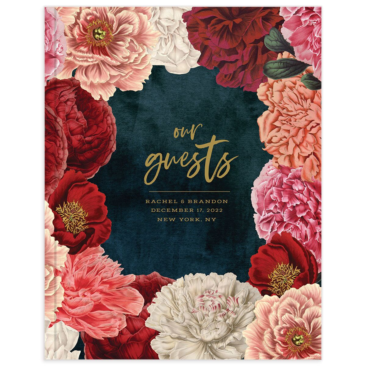 Night Sky Blooms Wedding Guest Book