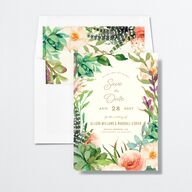 Elegant Oasis Save The Date Cards Ivory Signature smooth No