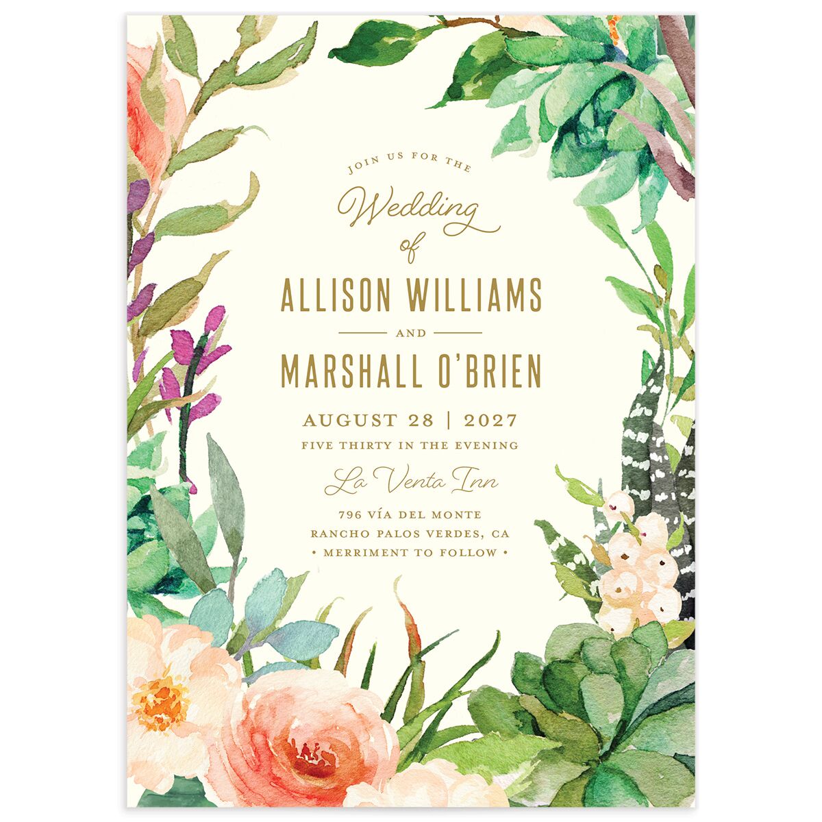 Elegant Oasis Wedding Invitations