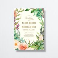 Elegant Oasis Wedding Invitations Ivory Signature No