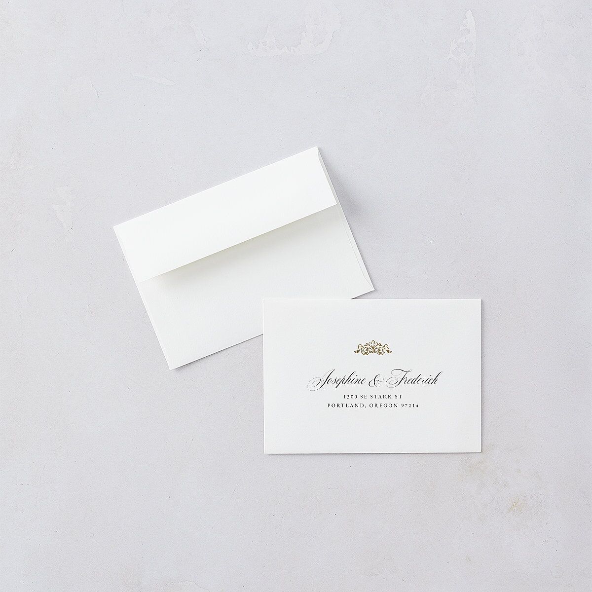 Black Tie Crest Wedding Response Cards Pure White Signature Standard