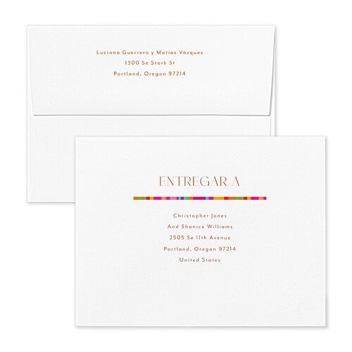 Serape De Sol Thank You Card Envelopes Blue Copper Return Address Signature Standard