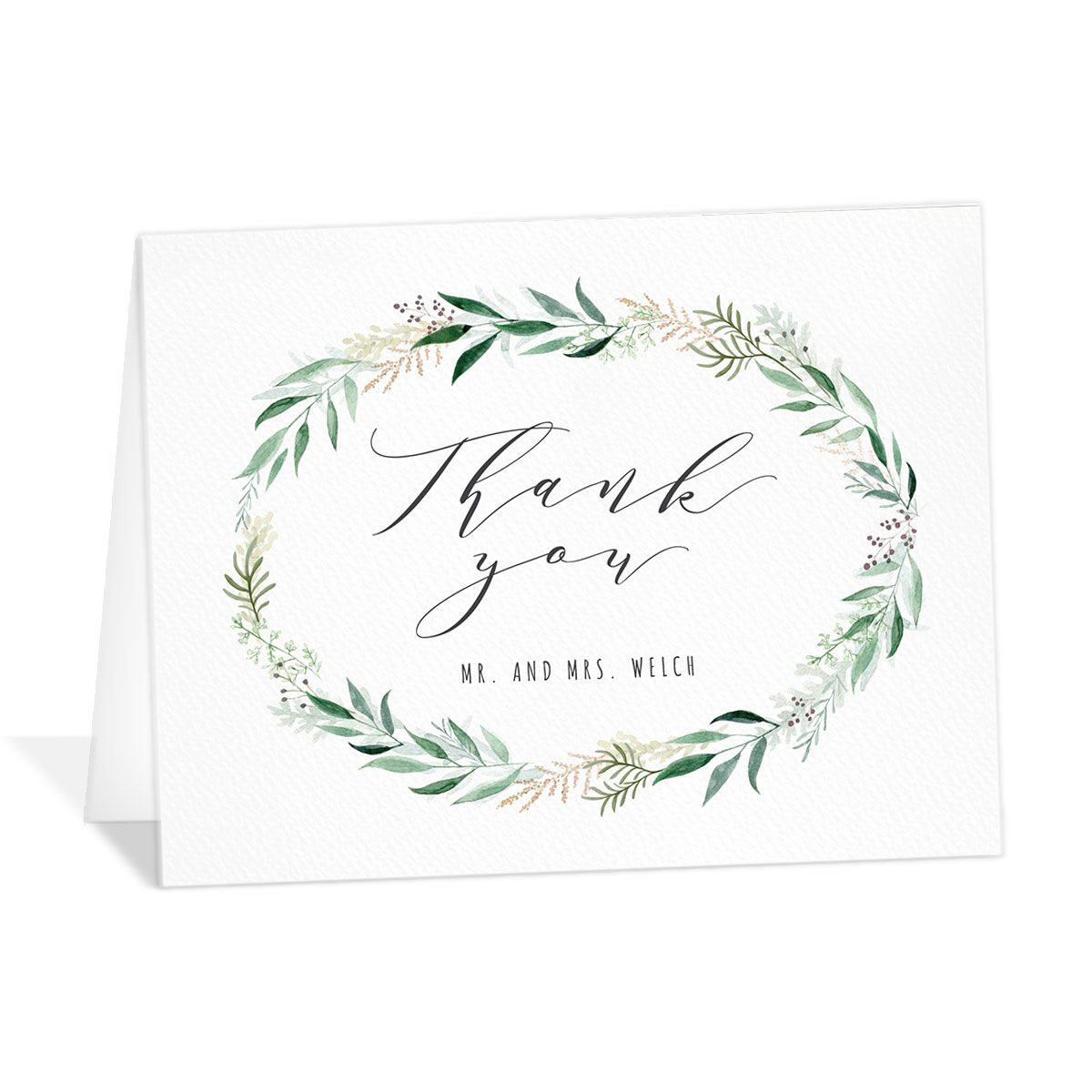 Rustic Wreath Thank You Cards