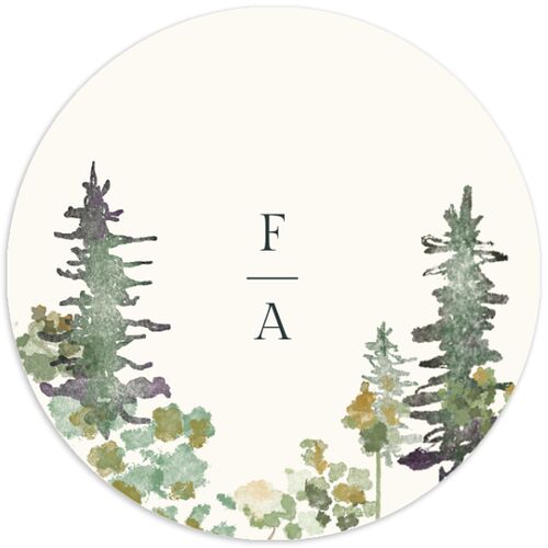 Elegant Mountain Border Wedding Stickers Meadow Circle