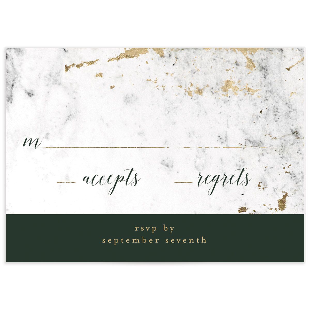 Marble and Gold Wedding Response Cards