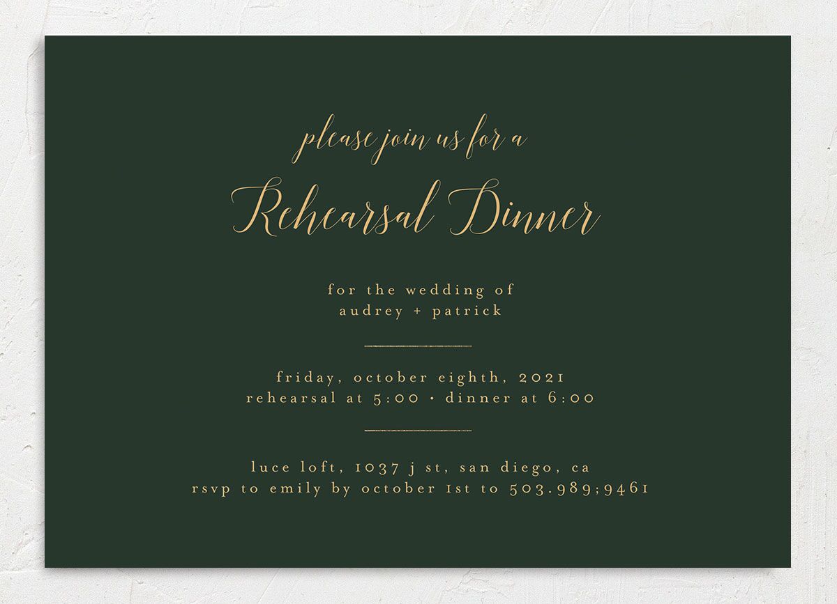 Marble Glamour Rehearsal Dinner Invitations front