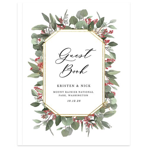 Eucalyptus Frame Wedding Guest Book Pure White