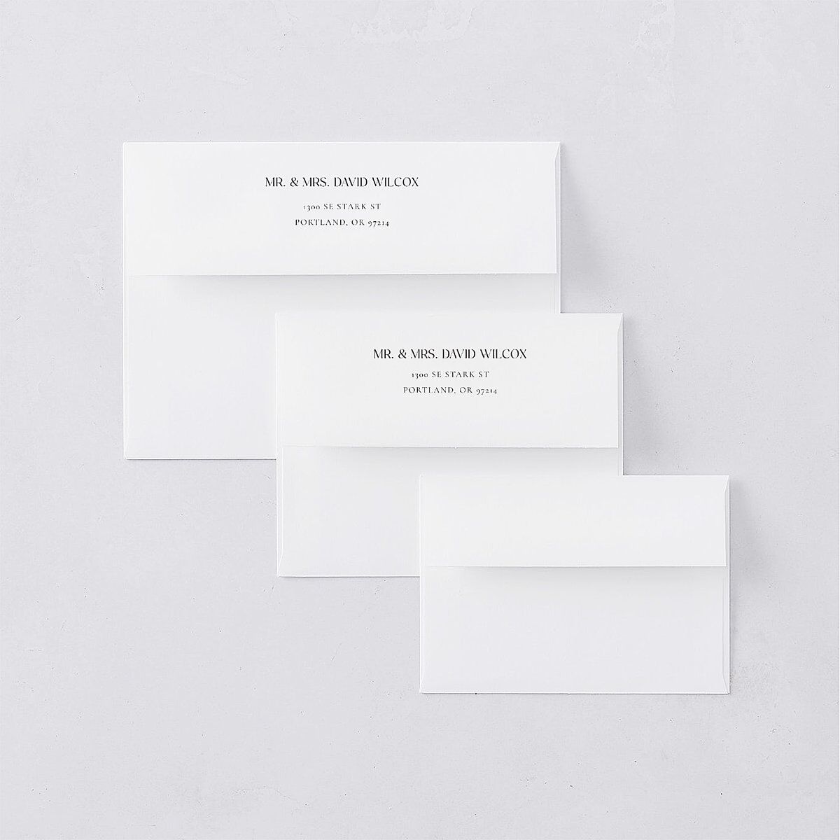 Painted Ethereal Thank You Card Envelopes White Aquamarine Both Recipient and Return Addresses Signature Standard