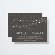 Strung Lights Wedding Invitations Medieval Grey Signature No