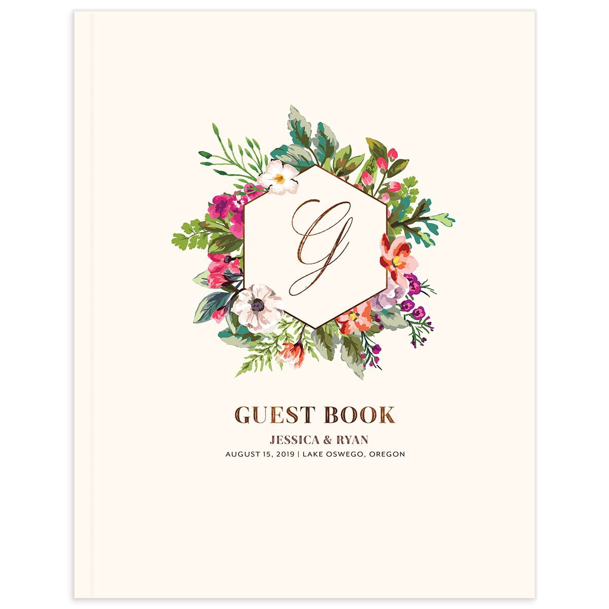 Bold Bouquet Wedding Guest Book