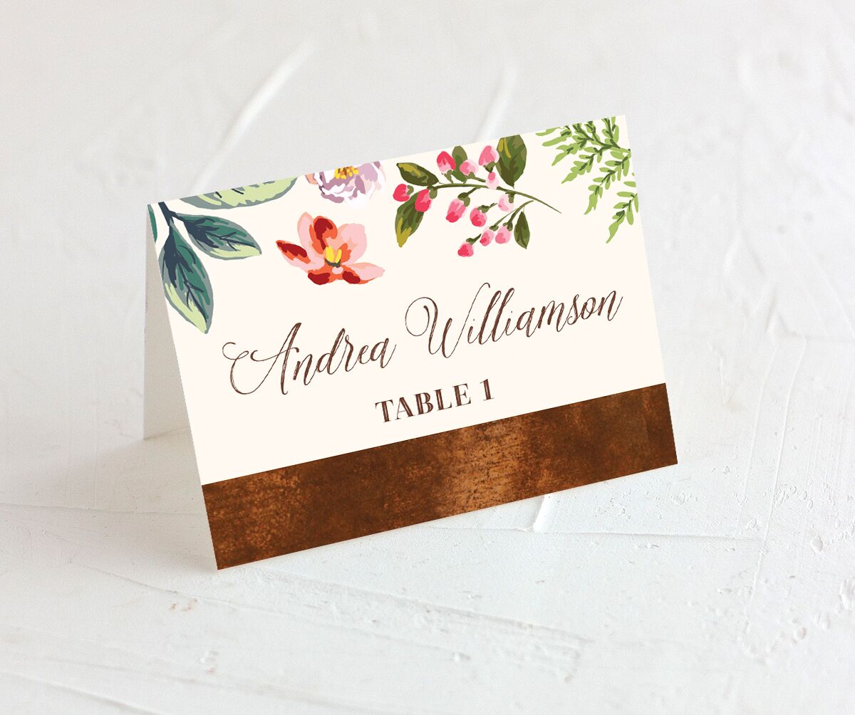 Bold Bouquet Place Cards front in cream