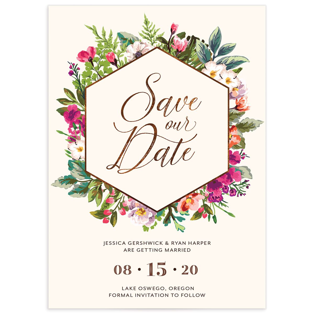 Bold Bouquet Save the Date Cards