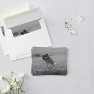 Gilded Corner Save the Date Petite Cards Pure White Signature smooth Blank No Standard