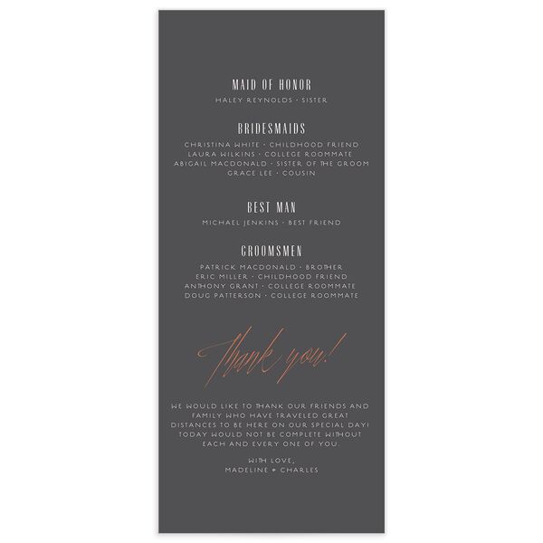 Elegant Industrial Wedding Programs Pure White Signature
