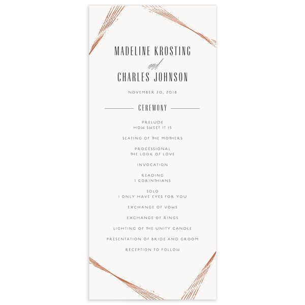 Elegant Industrial Wedding Programs Pure White Signature