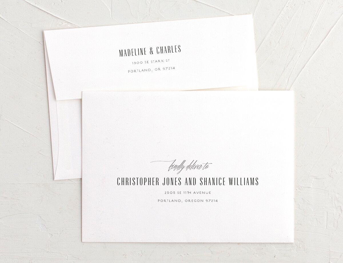 Elegant Industrial Thank You Card Envelopes White Standard Pure White Both Recipient and Return Addresses Signature