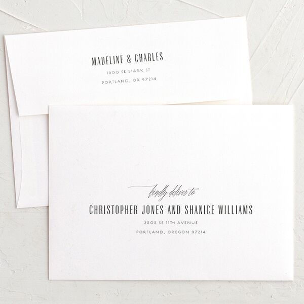 Elegant Industrial Thank You Card Envelopes White Standard Pure White Both Recipient and Return Addresses Signature