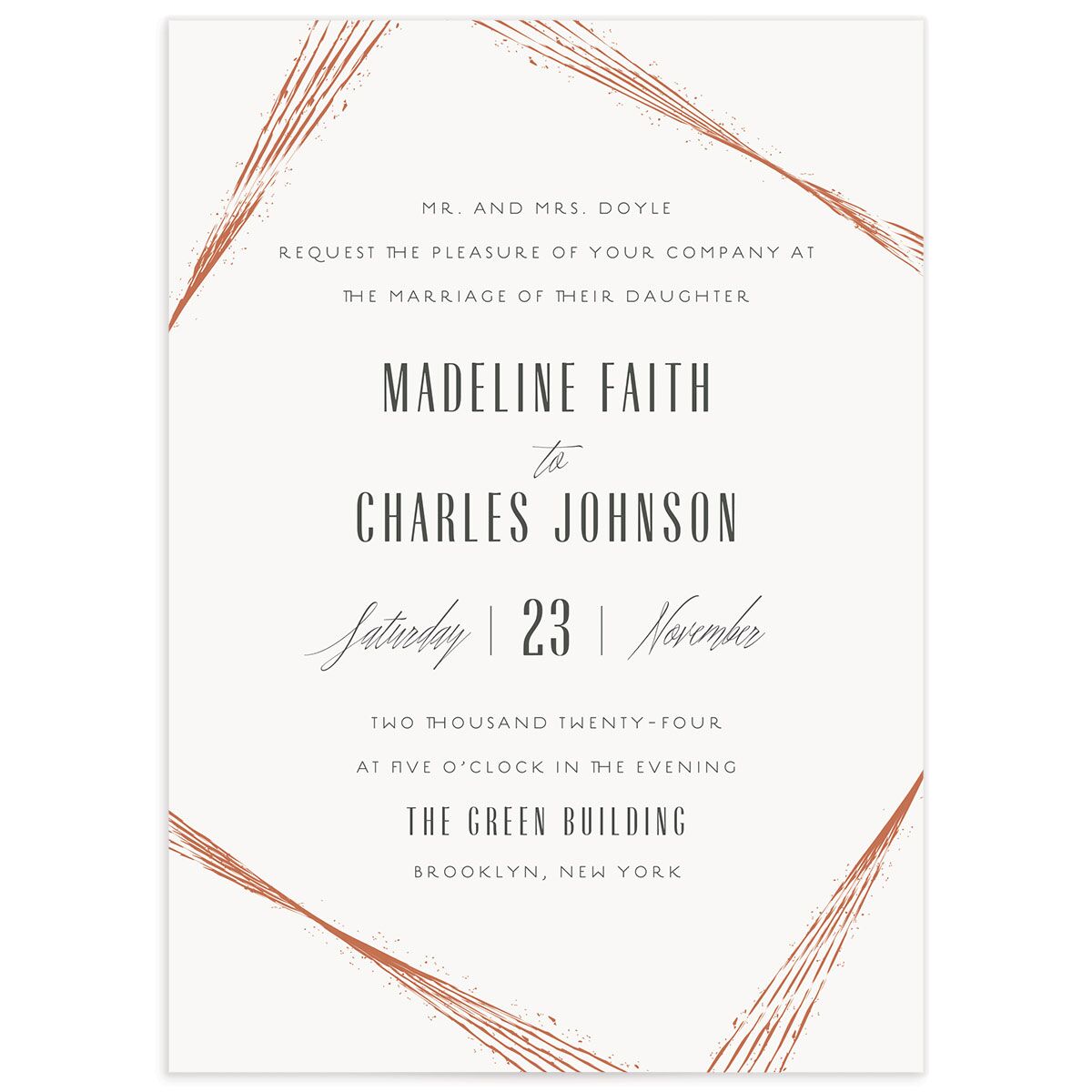 Elegant Industrial Wedding Invitations