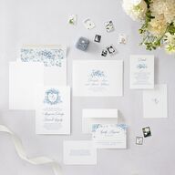 Elegant Rose Crest Wedding Invitations Sapphire Signature Blank No Standard