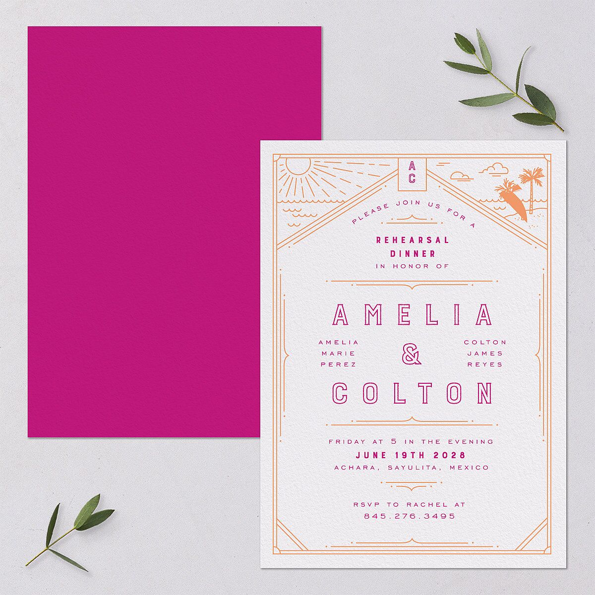 Iconic Beach Rehearsal Dinner Invitations — view 1