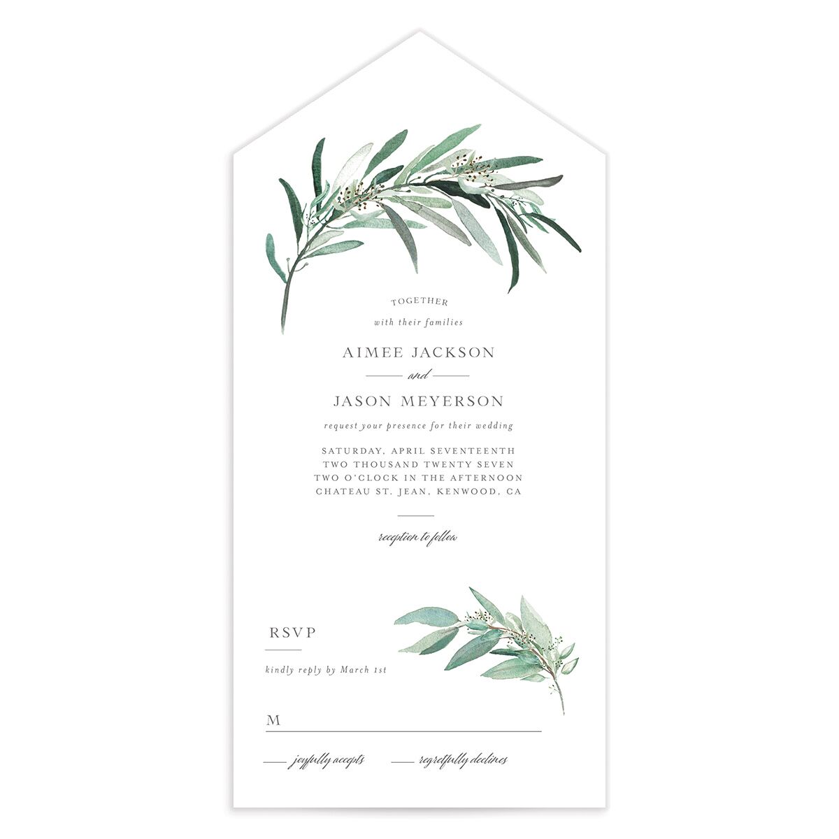 Lush Greenery All-in-One Wedding Invitations