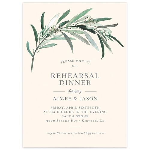 Lush Greenery Rehearsal Dinner Invitation - 
