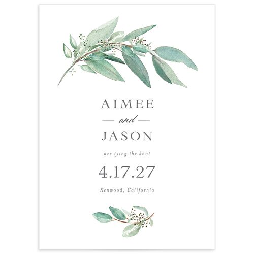 Lush Greenery Save The Date Cards Eucalyptus Signature smooth No