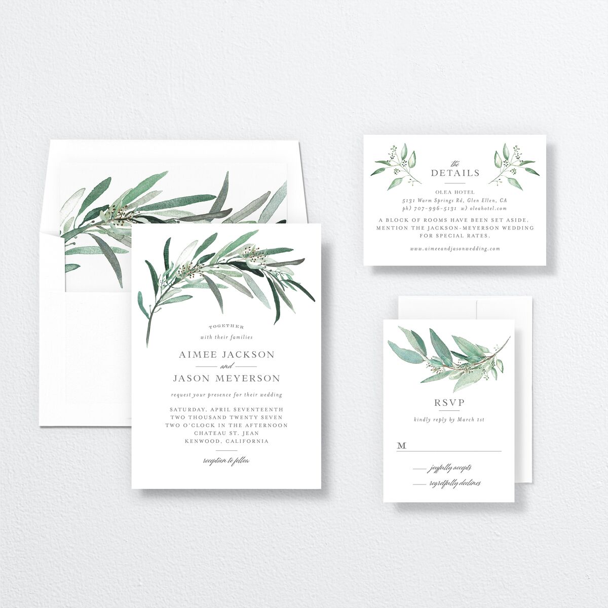 Lush Greenery Wedding Invitations Eucalyptus Signature No