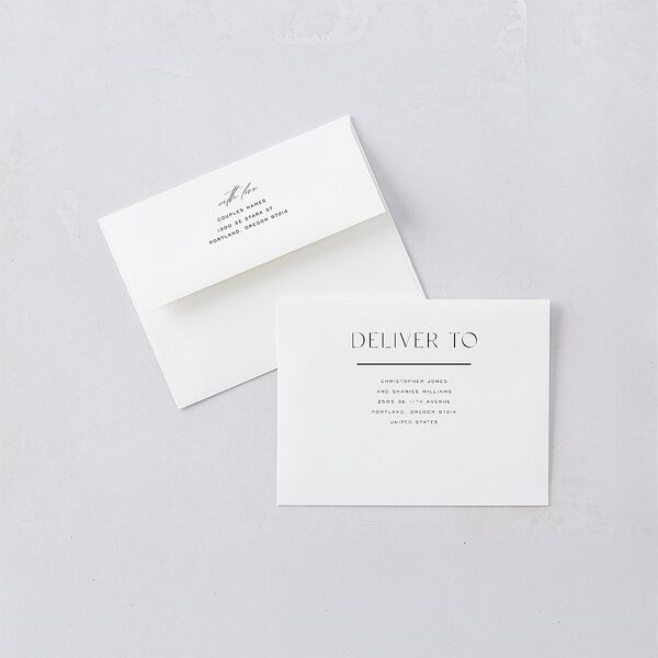 Just Us Thank You Card Envelopes White Standard Pure White Both Recipient and Return Addresses Signature