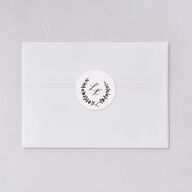 Eucalyptus Monogram Wedding Stickers Pure White Circle