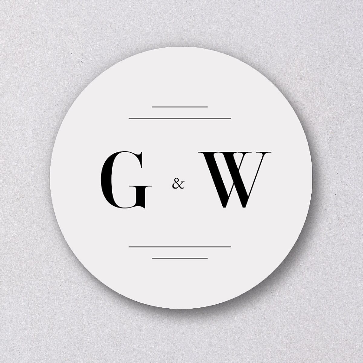 Country Club Wedding Stickers Pure White Circle