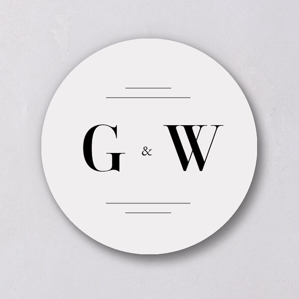 Country Club Wedding Stickers Pure White Circle